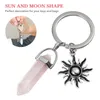 Keychains 2 Pcs Car Girl Accessories Couple Keychain Pendant Rings Creative Aesthetic Moon Holders Crystal Lovers