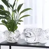 Vases Vase En Verre Transparent Simple Et Créatif Arrangement De Fleurs Plante Paille Verte Conteneur Hydroponique Décoration De Table