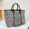 Stora påsar Classic Canvas Bag Luxury Fashion Hangbag Beach Bags Designer Brands Handväskor Totes Brodery Shopping Purse