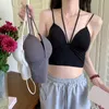 Débardeurs femme licou dos nu Camisoles pour femmes Spicy Girl haut moulant femmes Spaghetti sangle Sexy Chic haut court femme goutte