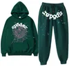 Hot Koop Sp5der Trainingspak Heren Trainingspakken Zwart Web Afdrukken Broek en Capuchon Streetwear Young Thug Trui Sets 5ESM