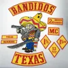 10pcs مجموعة Bandidos Texas MC التصحيح مطرزة على الحديد الكامل الحجم الظهر سترة سترة دراجة نارية الدراجة النارية تصحيح 1 ٪ تصحيح shi247j