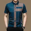 Polos pour hommes arrivée Style d'affaires polos pour hommes hommes lettre impression col rabattu t-shirt hauts 230712