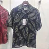 Camisas masculinas casuais WACKO MARIA Leaf camisa havaiana de manga curta 23SS e camisetas femininas