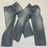 2023ss Jeans évasés lavés lavés pour hommes Pantalons bleus Jeans en denim droit lavés Coupe ample Fit Jeans évasés lavés droits Hommes Jeans Streetwear