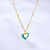 Pendentif Colliers ASONSTEEL Double Coeur Forme Charme Mignon Collier Or Couleur En Acier Inoxydable 45 5 cm Pour Les Femmes Parti Cadeau Bijoux Sautoirs