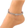 Anklets Cz Zircon Rhinestone Butterfly Ankle Bracelet Cuban Link Chain For Women Wide Foot Bracelets Boho Beach Jewelry Drop Delivery Dhsba