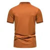 Polo Masculino Camisa Polo Masculina T-shirt Uniforme de Combate Estilo de Combate Regular Polo Manga Curta Cor Sólida Design com Zíper Top Tee 230712