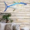 Decorative Objects Figurines Tuna Pendant Decoration Shark Metal Wall Art Decor Interior Home Decoration Hanging Ornament Wall Decoration Nautical Decor 230712