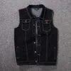 Chaquetas de los hombres Ropa de marca de gran tamaño Chaleco de mezclilla elástico 2022 Nuevos hombres Chaquetas de jeans sin mangas Hombre Vintage Chaleco casual Chaleco de hombre 8XL J230713