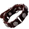 Bracelet homme Cool chaîne Bracelet homme Famale Vintage Bracelet manchette en cuir noir marron Punk bijoux cadeaux