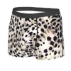 Underpants Faux Animal Fur Underwear Men Sexy Printed Custom Snow Leopard Boxer Shorts Panties J230713