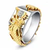 Wedding Rings Men's Sliver Domineering Dragon Gold Color White Band Size 6-11 Originality Simplicity Classic Delicate Gift