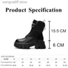 Boots Black Punk Ankle Thick-soled Motorcycle Ankle Boots Women's Lace-up Spring Thick Heel Belt Buckle Pocket Designer Chunky Shoes T230713