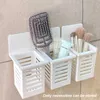 Spazzolino da denti a parete Porta dentifricio Pennello per trucco Scaffale senza punzonatura Organizer Portaoggetti Portaoggetti per bagno di casa