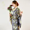 Abbigliamento etnico Kimono da donna Sakura Costume anime Stampa floreale tradizionale giapponese Obi Yukata Tradizione originale Seta Geis347Q