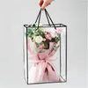 Gift Wrap 1pc Pvc Transparent Packing Bags With Handles Wedding Bridesmaid Souvenirs Flower Bouquet Bag