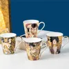 Mugs Famous Gustav Klimt Painting Mugs Ceramic of China Bone Coffee Mug 410ml Tea Milk Drink Beautiful Cup Gift for Friends R230713