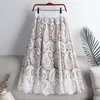 Skirts 2023 Spring And Summer Women's Waist Gauze Lace Skirt Thin A A-line Long