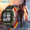 Panars Digitala klockor Big Square Dial Alarm Week Resistant Chronograph Multi-Function Digital Sport Watch NEW ARRIVE Män kvinnor