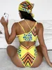 Costumi da bagno da donna 2023 Stile sexy da donna Boho Costume da bagno intero Ritaglio Cintura sottile Bikini a vita alta Abiti estivi da spiaggia