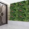 Fleurs décoratives mur vert artificiel 16x24 pouces panneaux d'herbe haie fond toile de fond décor avec Protection UV pour