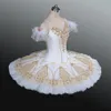 Travessa de Panqueca Boneca Fada Ouro Branco Performance Tutus Ballet Clássico Feminino Trajes de Palco Adulto Profissional Ballet Tutu310H