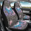 Auto Stoelhoezen INSTANTARTS Volledige Set Van 2 Front Luipaard Vlinders Duurzaam Kussen Comfort Cover Protetor Mat Pad Accessoires