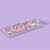 Tangentbord Small Fresh Macaron Color Wireless Keyboard and Mouse Set Girls Lovely Chocolate Silent Infinite 230712