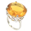 Bagues en grappe 8g 925 SOLID STERLING SILVER Bague Délicate Coupe Fine Forme Ronde Feu Arc-En-Ciel Violet Topaze Citrine Dorée Pour Les Femmes Mariage