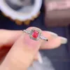 Cluster Rings Solid 925 Silver Sterling Red Ruby Ring For Women Wedding Bands Anillos De Jewelry Anel Gemstone Feminino