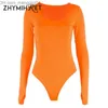 Kvinnors polos zhymihret 2023 Autumn neon hudtäta plagg kvinnors bodysuit långärmad o hals kort ärm bodysuit kvinnors hudtäta plagg z230713