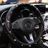 Steering Wheel Covers 9 Pcs Bling Car Accessories Set For Women Diamond Cover Rhinestone Center Console Pad Seat Safety Belt