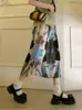 Gonne Tie Dye Midi Gonna lunga con spacco Lace-Up 2023 Donna Y2k Donna Moda alla moda Abiti coreani Estate Vintage giapponese