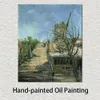 Moinho de vento de arte em tela impressionista em Montmartre Pintura artesanal de Vincent Van Gogh Obra de arte de paisagem Decoração moderna de sala de estar