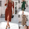 Basic Casual Dresses 2023 Autumn And Winter Fashion Slim Outer Tie Dress Women Drop Delivery Apparel Womens Clothing Dhpcg