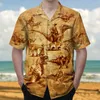 Мужские повседневные рубашки на Гавайях осьминога с творческим припечатка