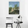 Impressionistische canvas kunst windmolen op Montmartre handgemaakte Vincent van Gogh schilderij landschap artwork moderne woonkamer decor