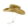 Chapéus de aba larga chapéu portátil pesca com corda à prova de vento respirável guarda-sol para todos os jogos surpresa presente drop