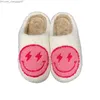 Slipper Children's smiling face lightning blue/pink cute and warm indoor family slippers children's winter shoes Z230713
