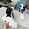 Designer Platform Women Boots Luxury Boot Ladies Rois Fashion Girls Leather Nylon Strap Material Detachable Small Wallet Lady Outdoor Casual Shoes With Box