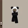 Berets Fashion Panda черная белая вязаная шляпа для женщин мужчины 2023 Осенняя зима Комфортная теплые шапочки свай молодой девушки прибытие