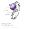 Cluster-Ringe GEM'S BALLETT 925 Sterling Silber Verlobungsring 1,35 ct runder natürlicher Amethyst-Edelstein-Ring für Frauen feiner Schmuck