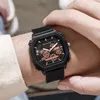 Horloges UTHAI BK115 Vierkante Heren Gear Quartz Horloge Business Dating Mode Trend Sport Legering Mannelijke Reloj