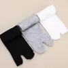 Femmes chaussettes 5 paires japonais hommes été fibre deux doigts noir Kimono tongs sandale fendue Ninja blanc Tabi orteil chaussette