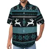 Мужские повседневные рубашки рождественские скандинавские животные свободные рубашка для рубашки ярмарки ярмарки