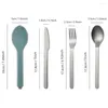 Учебные посуды наборы 1 Set Small Atensils Легкие столовые приборы против Scald The Scald Peatervante Commory Grip Spoon Fork Cutter