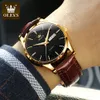 Armbanduhren OLEVS Uhr für Männer Top Marke Luxus Quarz Atmungsaktives Lederarmband Wasserdicht Business Casual 230712