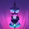 Autres fournitures de fête d'événement Full Color Led Luminous Light Party Jupe Sexy Girl Led Light Up Costumes avec ceinture Led Ballroom Dance Outfit DJ DS Bra Suit 230712