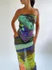 Vestidos casuais femininos verão minissaia roupas de duas peças sem mangas cropped tops conjunto bodycon fada ano 2k conjuntos de terno para sair (69colorido S)